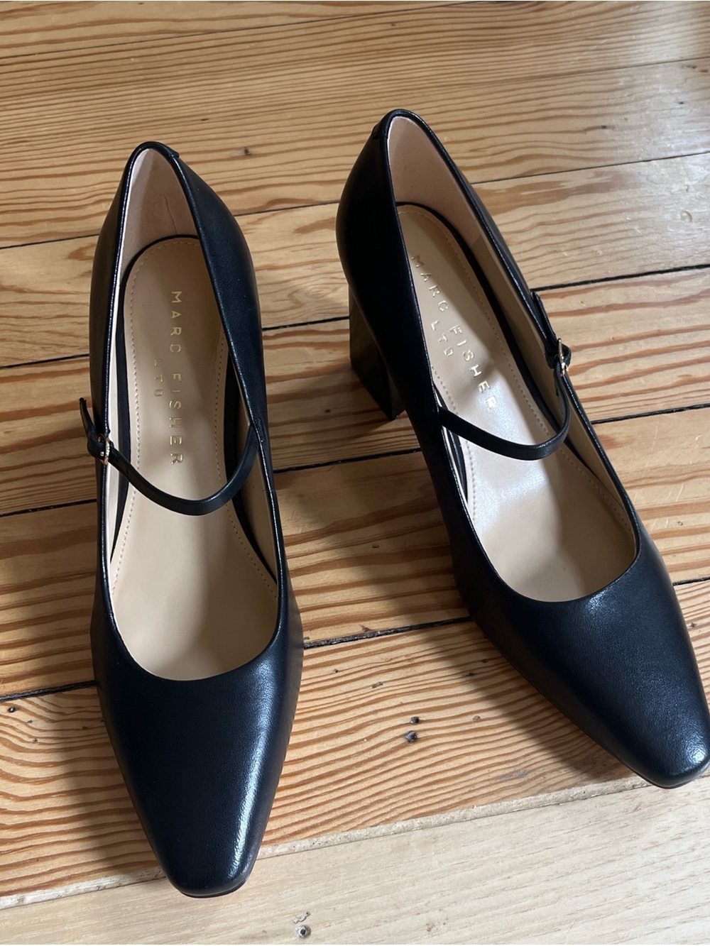 Marc Fisher Black Mary Jane Block Heels